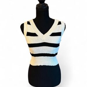 Altar’d State Black and White Striped Sweater Vest